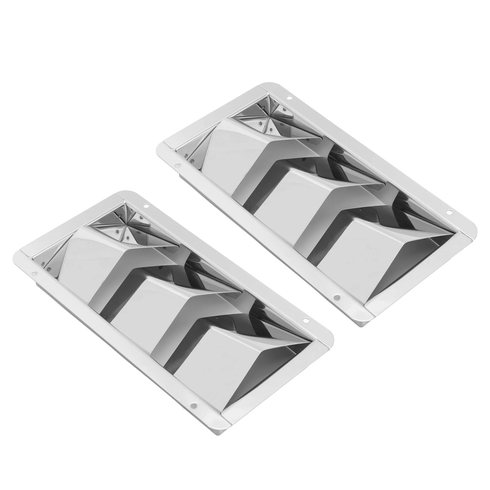 Air Vent Cover 2Pcs 210x110mm 304 Stainless Steel for Boat 3 Slots Rectangle Louver OEM Replacement Vent Cover