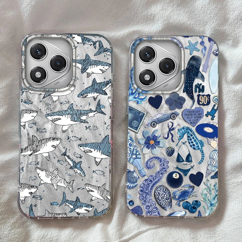 

Seashell Starfish Shark Phone Case For Honor 400 Pro 200 Smart Magic 5 Magic6 Magic7 Lite X9a X9b X9c X8a X8b X7c Ocean Cover