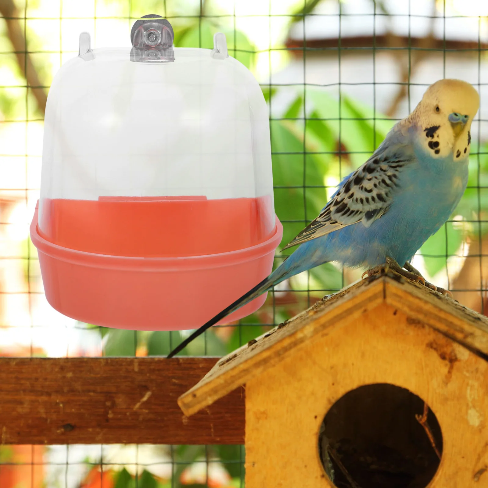 

Plastic Bird Bath Basin Hanging Parrot Bath Box Leak-Free Smooth Surface Easy Install Bird Cage Bathtub Birds Bathing Box