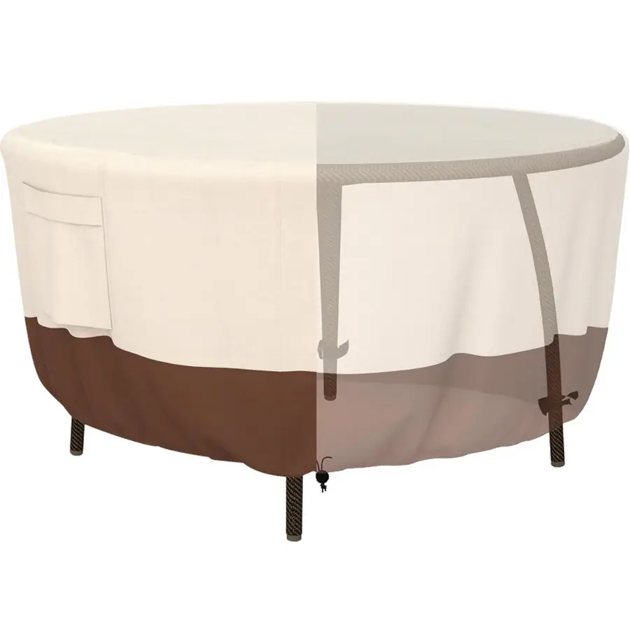 

Round Patio Furniture Cover, Durable Oxford Fabric for Outdoor Round Table, Waterproof, UV amp Rip Resistant Patio Table and Cha