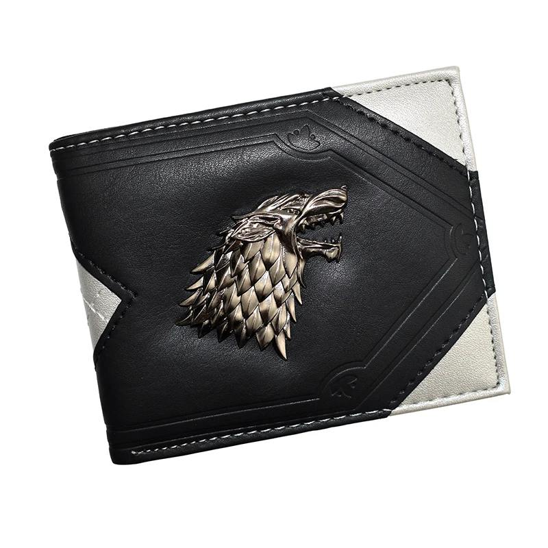 High Quality Cool Metal Wolf Design Wallet Men\'s Purse with Coin Pocket