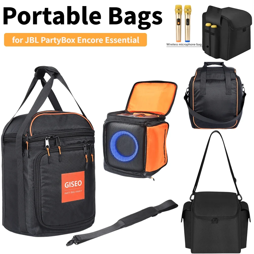 For JBL PartyBox Encore Essential Bluetooth Speaker Storage Bag Handbags Travel Carrying Case with Strap Speaker Accessories