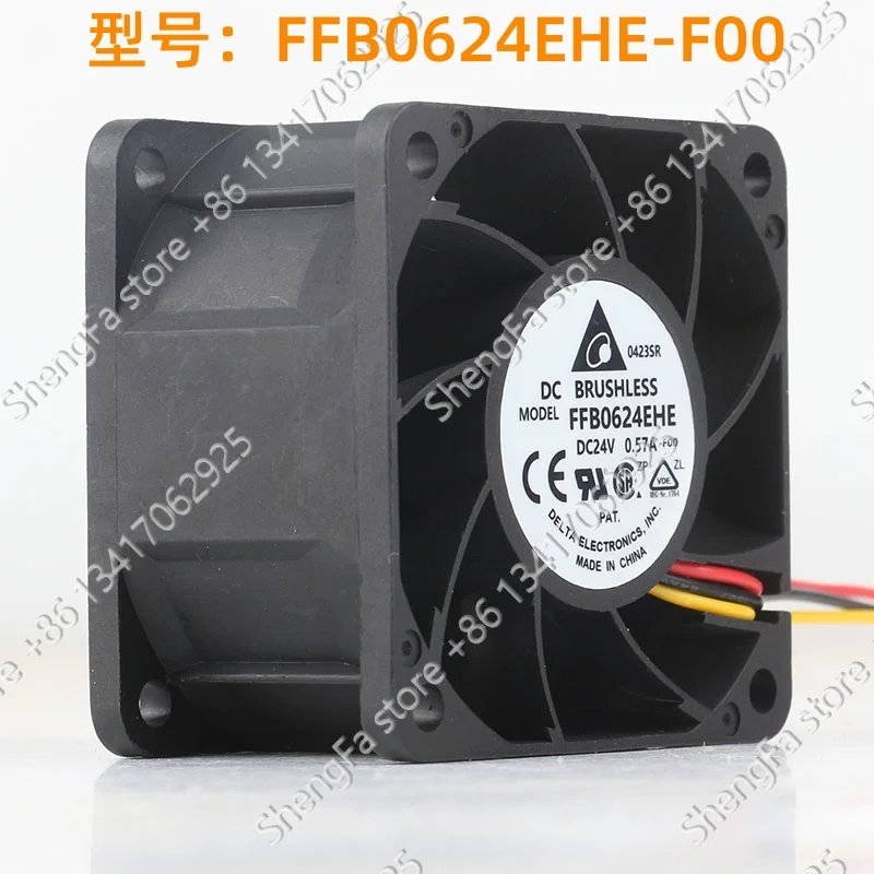 Delta 5V 12V 48V 6038 6CM 60X60X38MM speed measurement double ball elevator 3-wire FFB0624EHE-F00 cooling fan DC 24V 0.57A