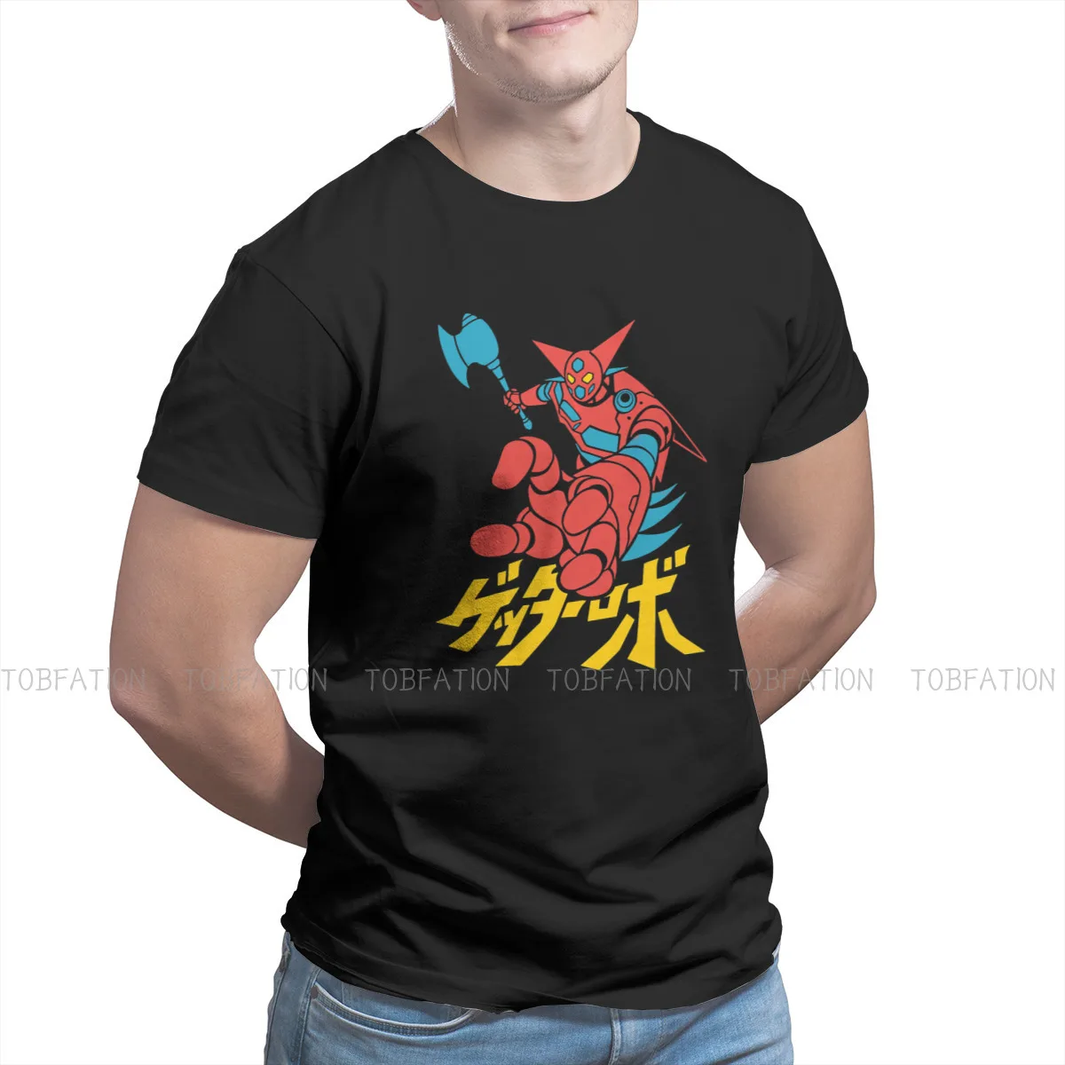 Getter Robo O Neck TShirt UFO Robot Grendizer Force Five Anime Fabric Basic T Shirt Men Clothes Individuality