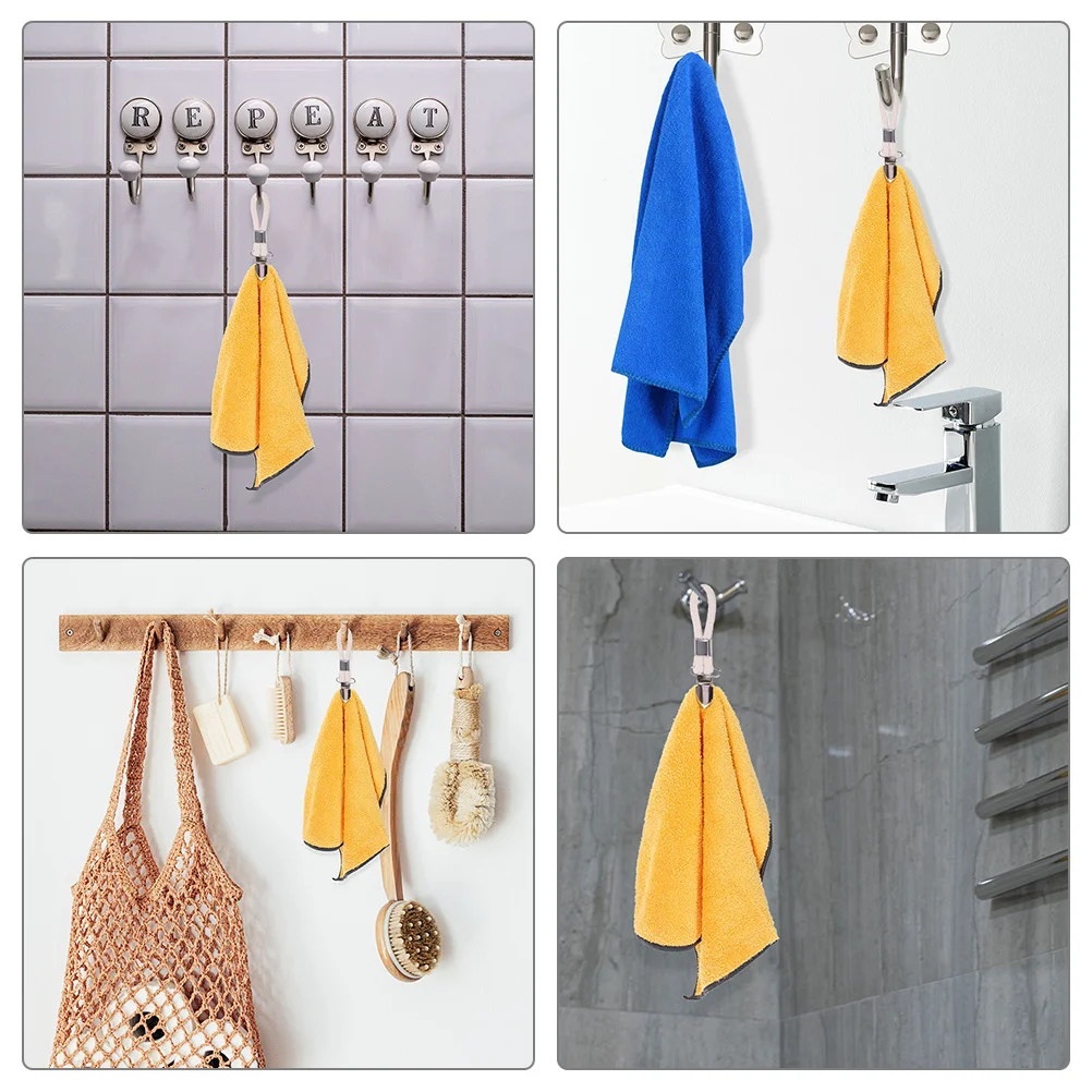 6 قطعة مقاطع منشفة الشاي قوي مقاومة للاهتراء خطاطيف تعليق لخزائن الحمام المطبخ مقاطع منشفة الشاي المناشف معلقة المشابك