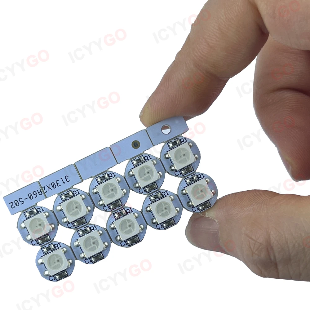 Imagem -02 - Pinos Ws281 Led Rgb Chips Dc5v Preto Branco Pcb Dissipador de Calor Ws2811 Embutido ic 5050 Rgb Smd Chip Icyygo 10100 Peças Ws2812b