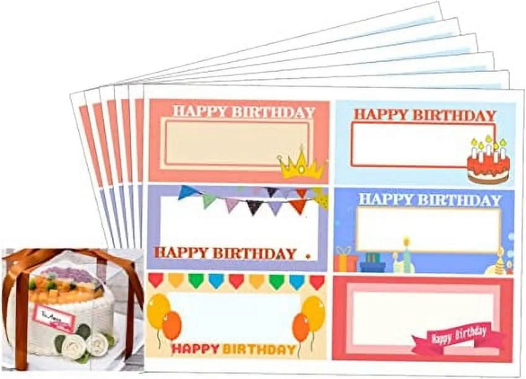 200Pcs Happy Birthday Gift Tags Stickers Happy Birthday to Name Stickers Birthday Present Stickers1*2 inch