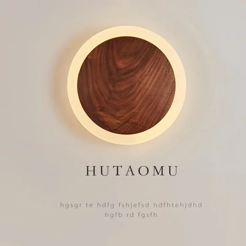 2025 Nordic Walnut LED Wall Light Modern Indoor Wall Scomce For Bedroom Living Room Hotel Hallway Luster Home Decor Lighting Fix