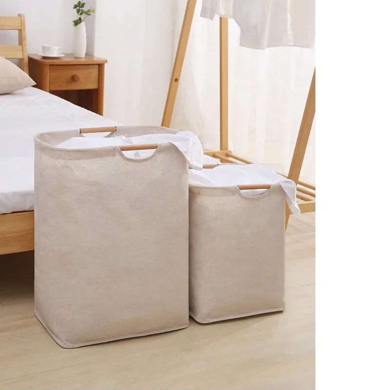 Nordic Laundry Basket Foldable Dirty Clothes Storage Basket Waterproof Bathroom Accessories Cotton Linen Toy Storage