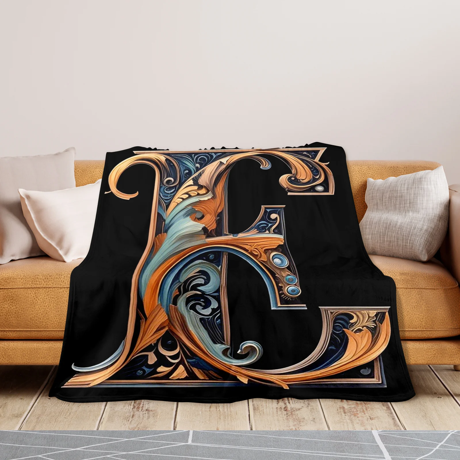 Elegant Orange Vine Inspired Creative Cozy Blanket For Modern Home Decor And Comfortable Living Spaces