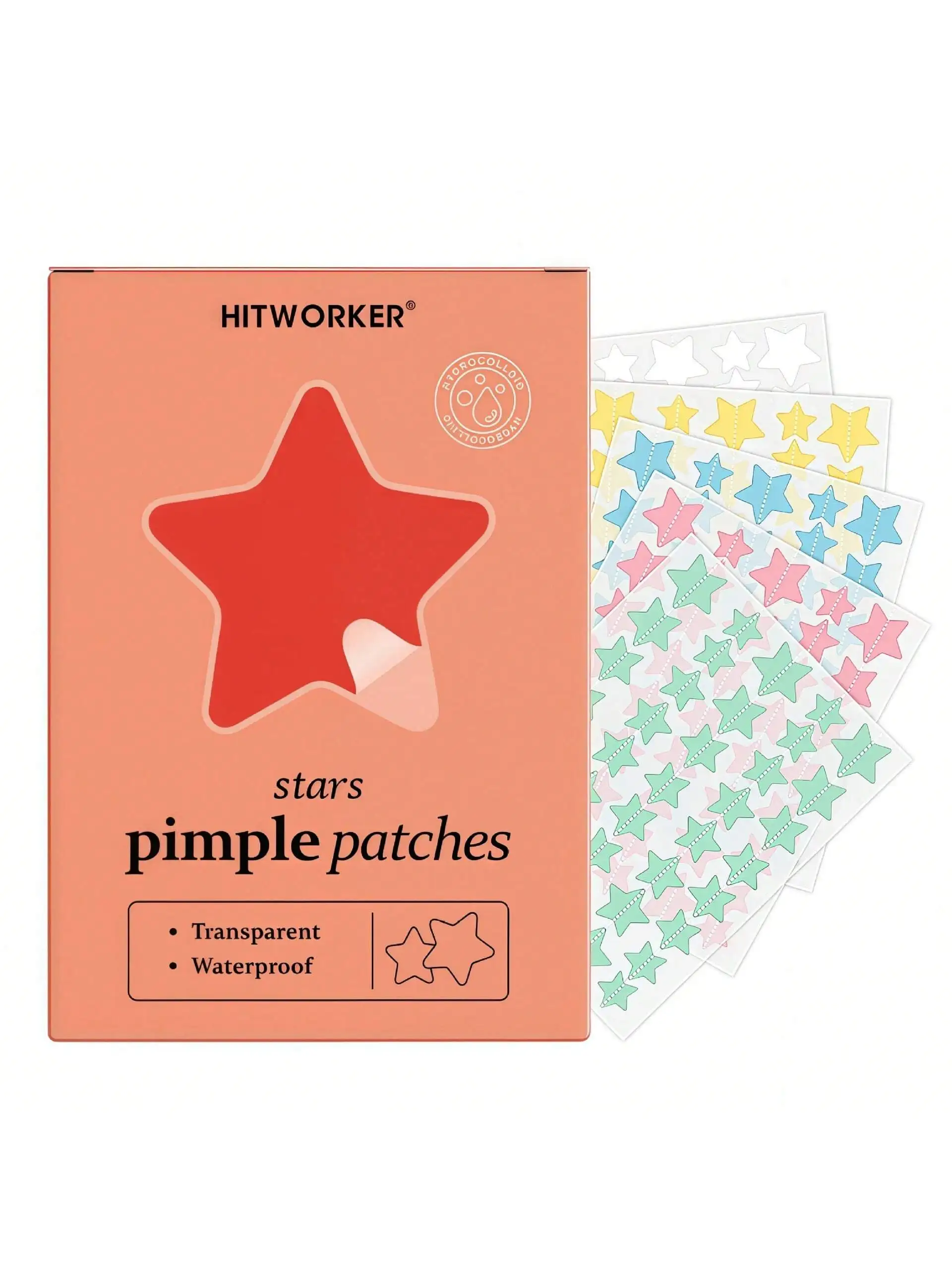 

200PCS/set of water-based gel acne patches, star shaped acne coverage patches, and invisible acne patches