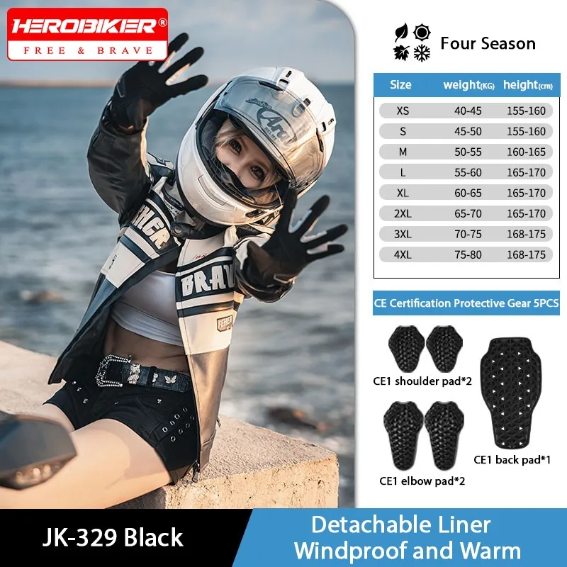 

Women's Motorcycle Jacket Vintage Leather Motorbike Jacket CE Protection Motocross Riding Jacket Casual Motorcycle Rider Coat