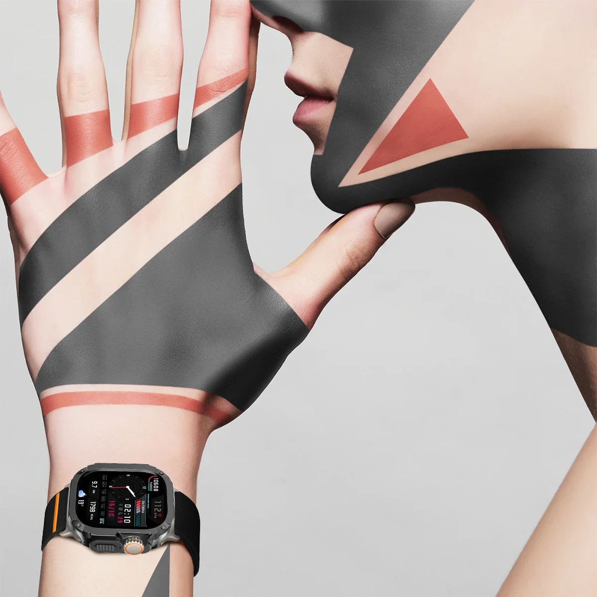 애플워치 울트라 밴드 49mm 10 9 8 7 45 46mm용 2 in 1 케이스+스트랩, 아머 보호 케이스 나일론 브레이슬릿 (아이워치 시리즈6 SE543 호환)