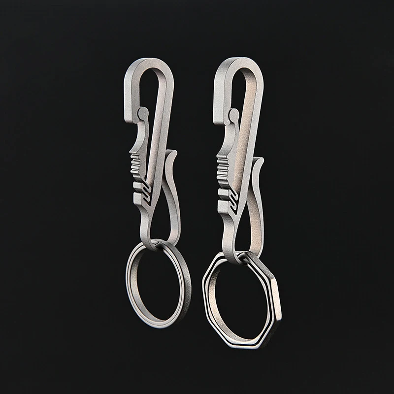 1Pc Car Titanium Alloy Keychain Key Ring Holder Buckle Belt Lightweight EDC For Man Male Creativity Father‘s Day Gift