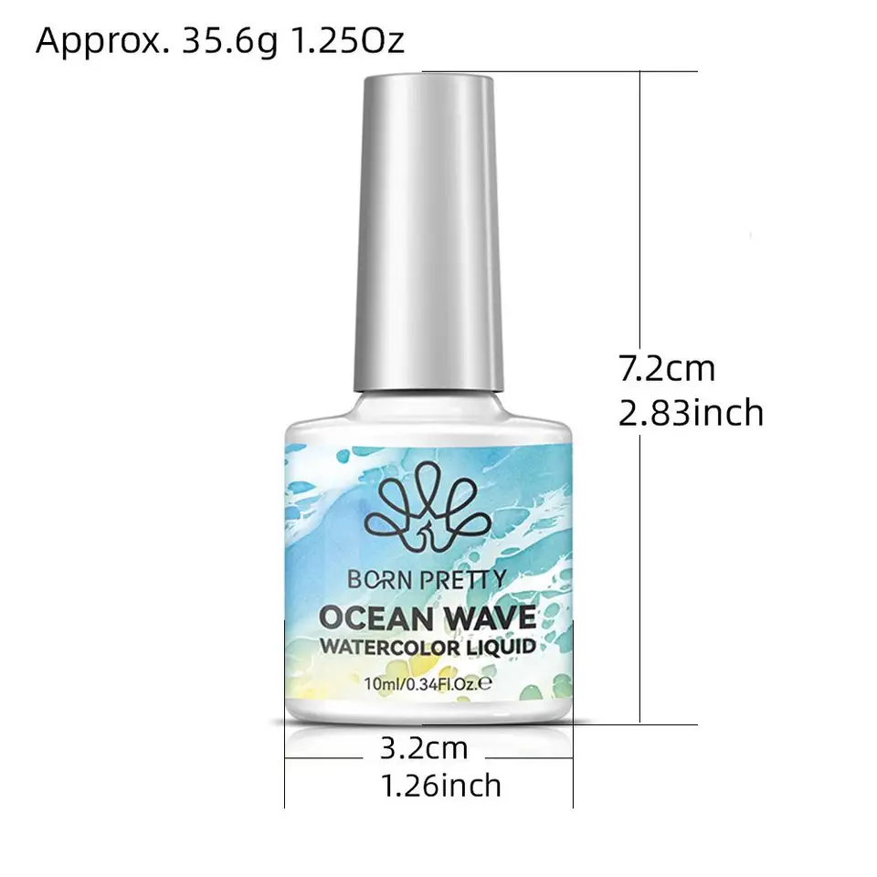 Esmalte en gel de acuarela de olas oceánicas blancas de 10 ml, se extiende 3 segundos, burbujas de encaje hueco, se remoja con UV LED, barniz de manicura 6