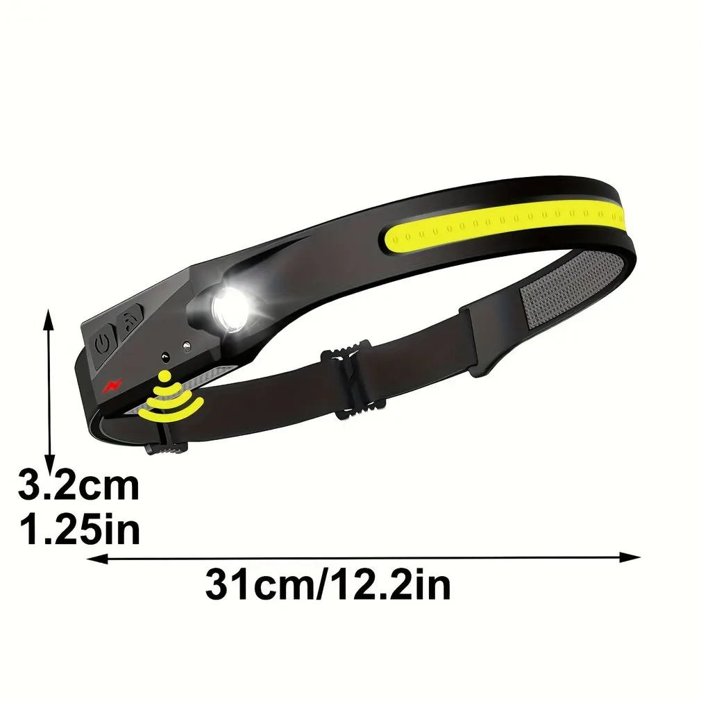 1-10PCS Portable COB Headlamp USB Rechargeable Head Flashlight Headlight LED Sensor Head Torch Camping Fishing Search Light