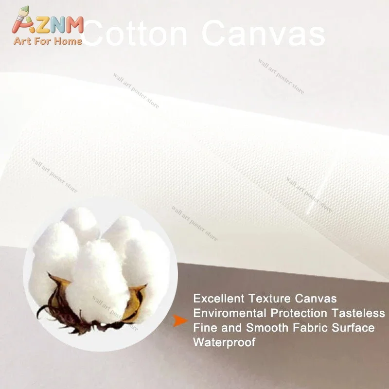 3PCS High Quality Cotton Canvas Fabric Wall Art Prints, Waterproof Eco-friendly Tasteless Smooth Canvas Material for Painting Po