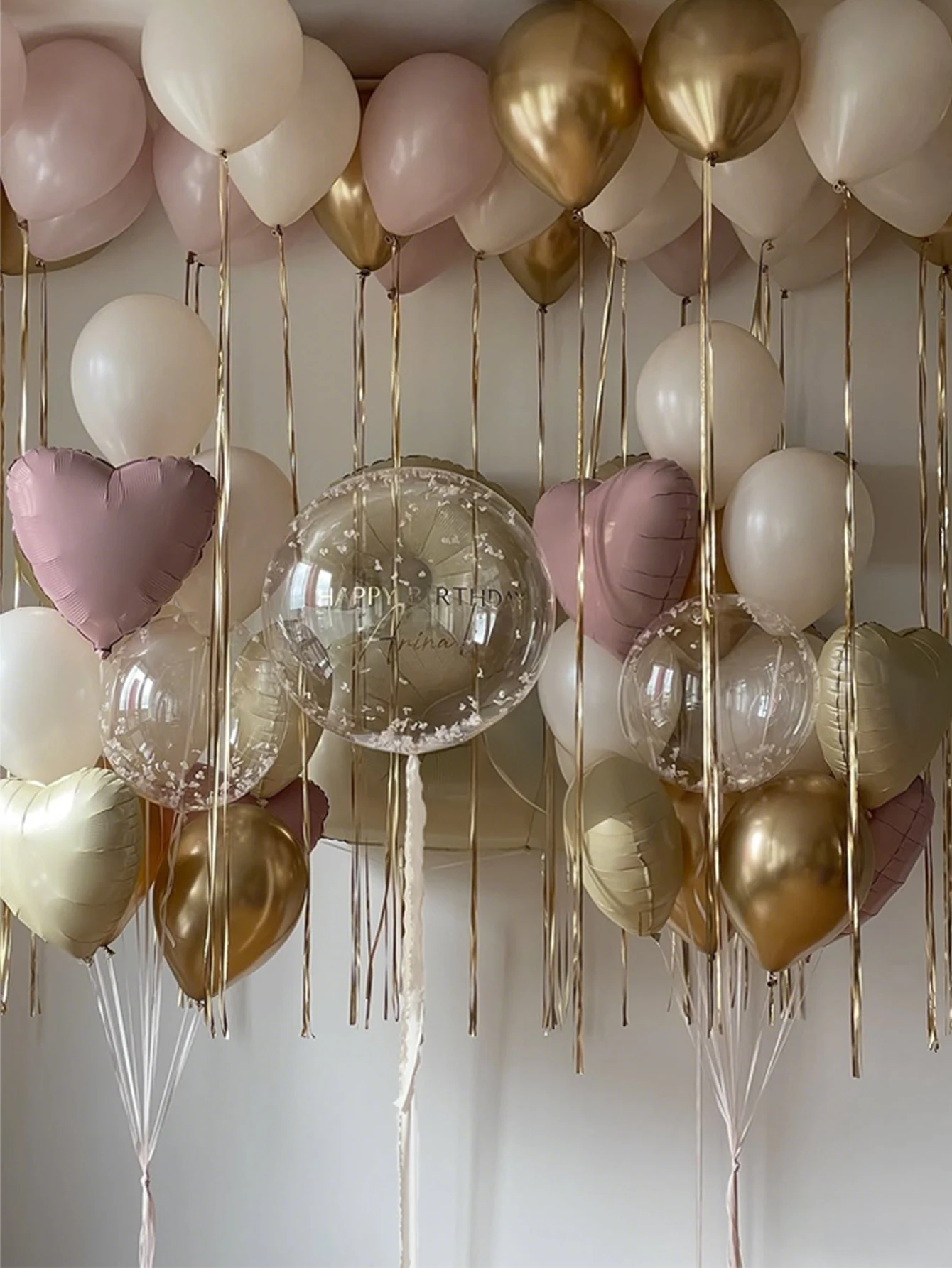 Image of Rosa Herz-Ballon-Set Transparente Bobo-Ballons für Hochzeitssaison Muttertag Heiratsantrag Geburtstag Dekoration
