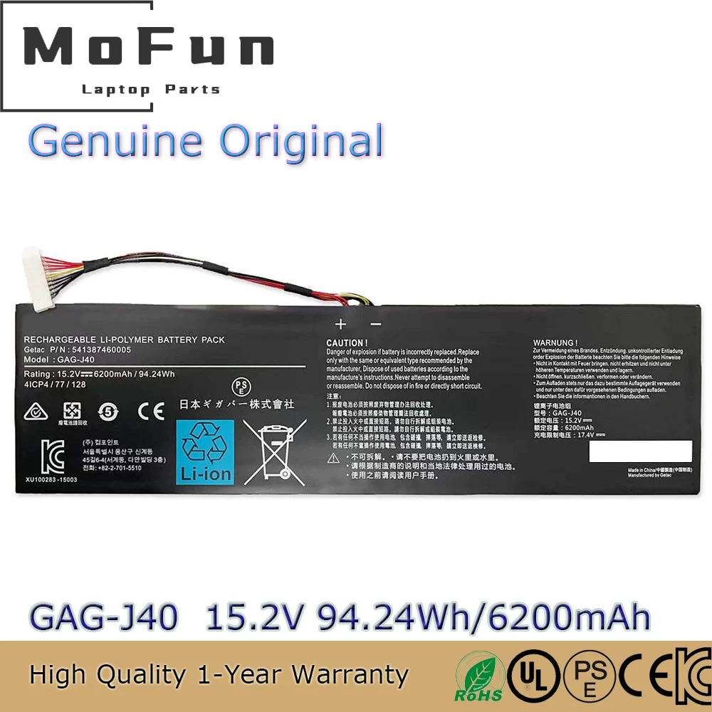 

Brand New Original GAG-J40 15.2V 94.24Wh Laptop Battery for Gigabyte Aero 14 V7 K7 14-P64WV6 14-W-CF2 15 15X V8