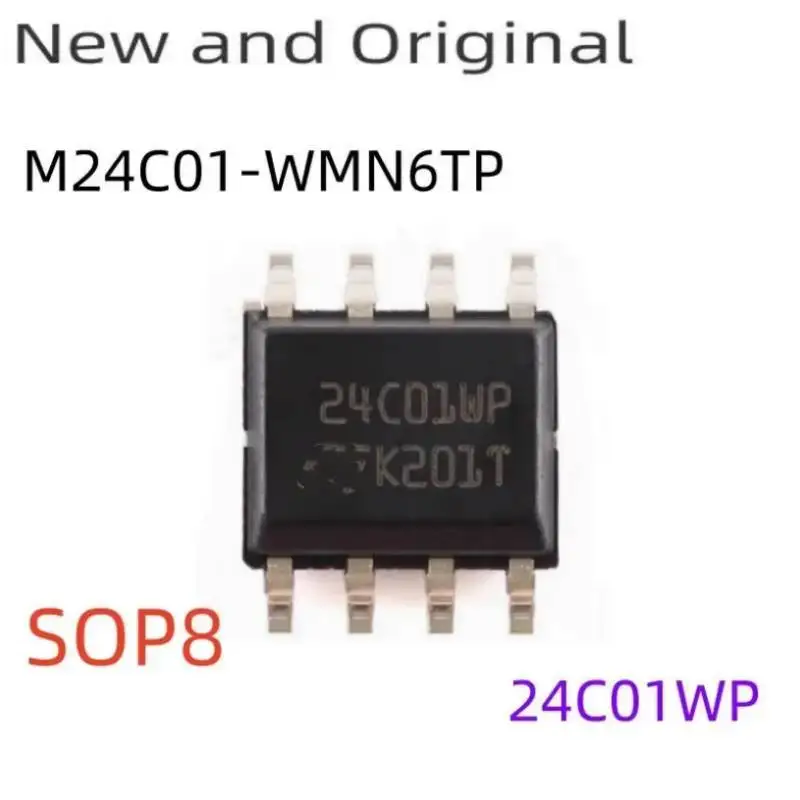 

New and Original M24C01-WMN6TP SOP-8 24C01WP 1Kbit Serial I2C Bus EEPROM