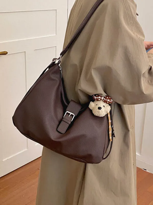 Korean Style Retro Large Capacity Double Shoulder Bag 2026 New Early Autumn Versatile Meral Fashion Student Commuter Bag