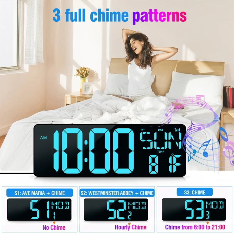 Large Digital Wall Clock 16.5