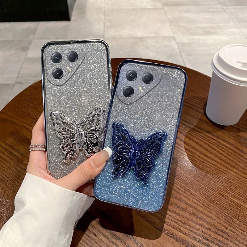 

Case For Tecno Pova 7 Ultra Liquid Sand Butterfly Phone Holder Shockproof Case for Tecno Pova 7 Ultra