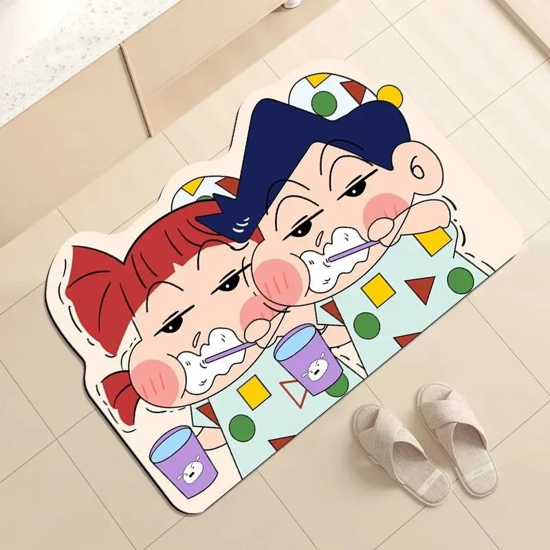 30×40cm Crayon Shin-chan Saugfähige Badematte, Schnelltrocknender Rutschfester Cartoon-Bodenteppich, Anime-Badezimmer-Dekoartikel – Detail 7