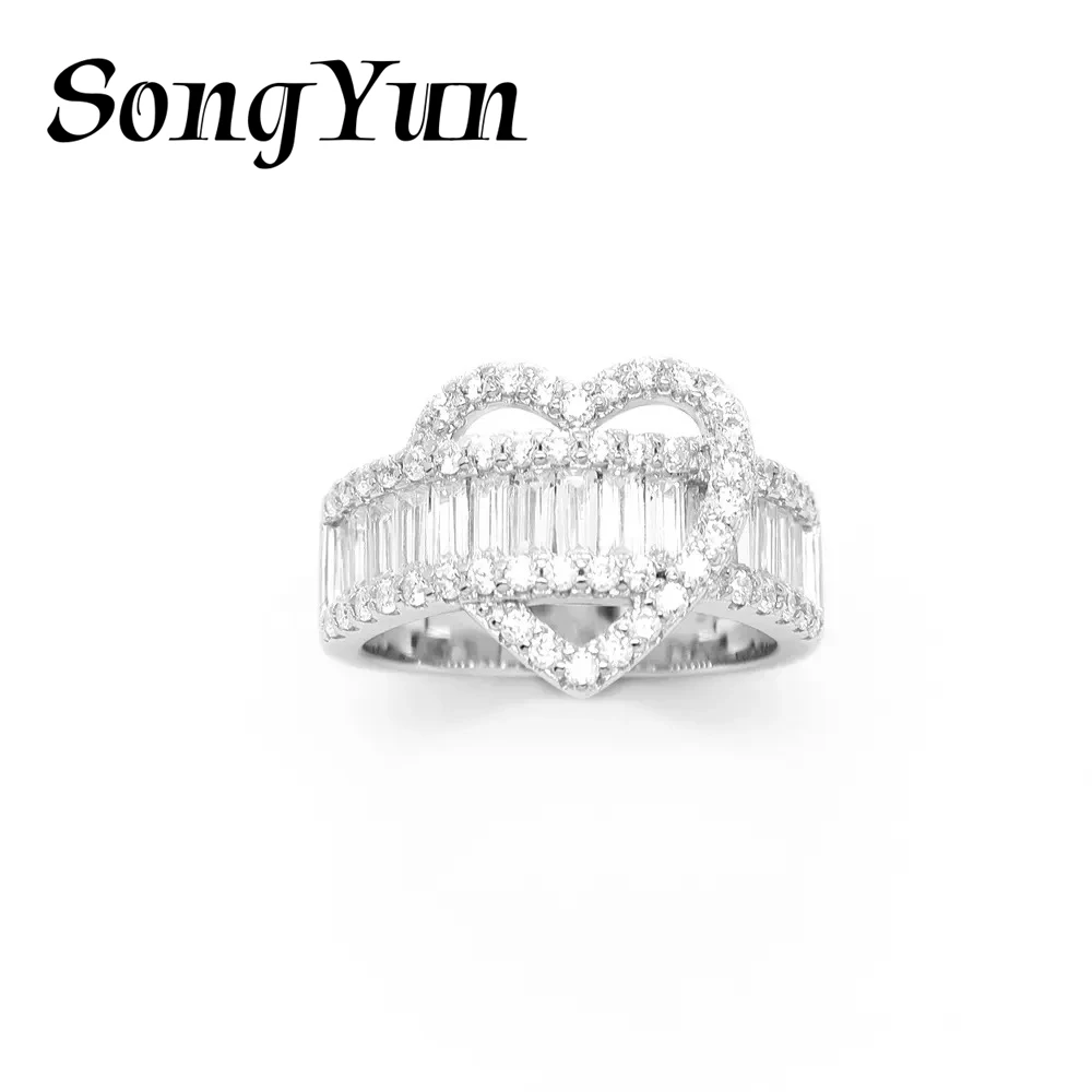

SONGYUN Brand Jewelry 925 Sterling Silver Ring Zircon 7A Triangle Formal for Women 18K Real Gold Plated Fine Jewelry Rings