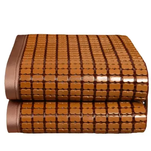 Colchones de bambú, cama doble clásica de verano, colchoneta de bambú plegable, tejido a mano, suave y fresco, transpirable, fácil de almacenar y limpiar