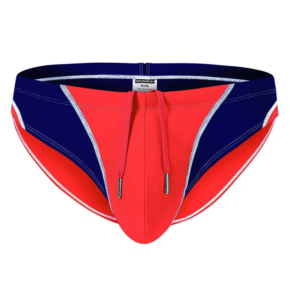 Zonbailon Mens Comfortable quick-dry Swim Briefs Pouch up Bikini with Drawstring Swimwear