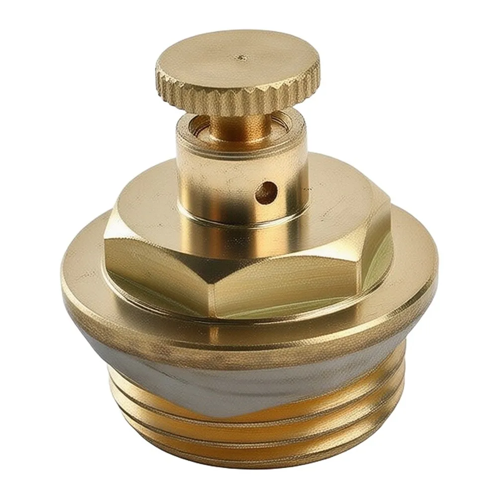 Brass Copper Radiator Exhaust-Head Cap Manual Air-Vent Valve For Efficient Floor Heating System-Accessories 4 6 Point 1 Inch