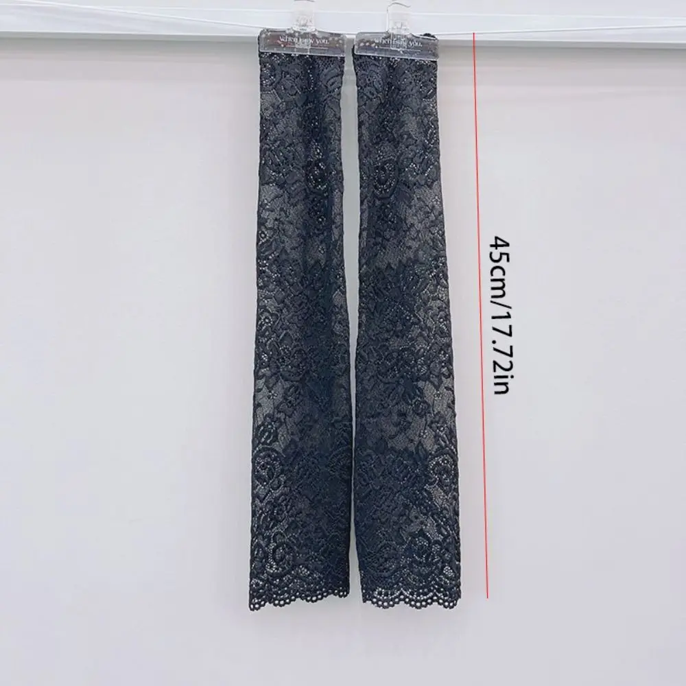 Manicotti in seta di ghiaccio con pizzo anti-UV Protezione solare Isolamento UV Manicotto per protezione solare Guanti a maniche lunghe Copri braccio Guanti da ciclismo Guida