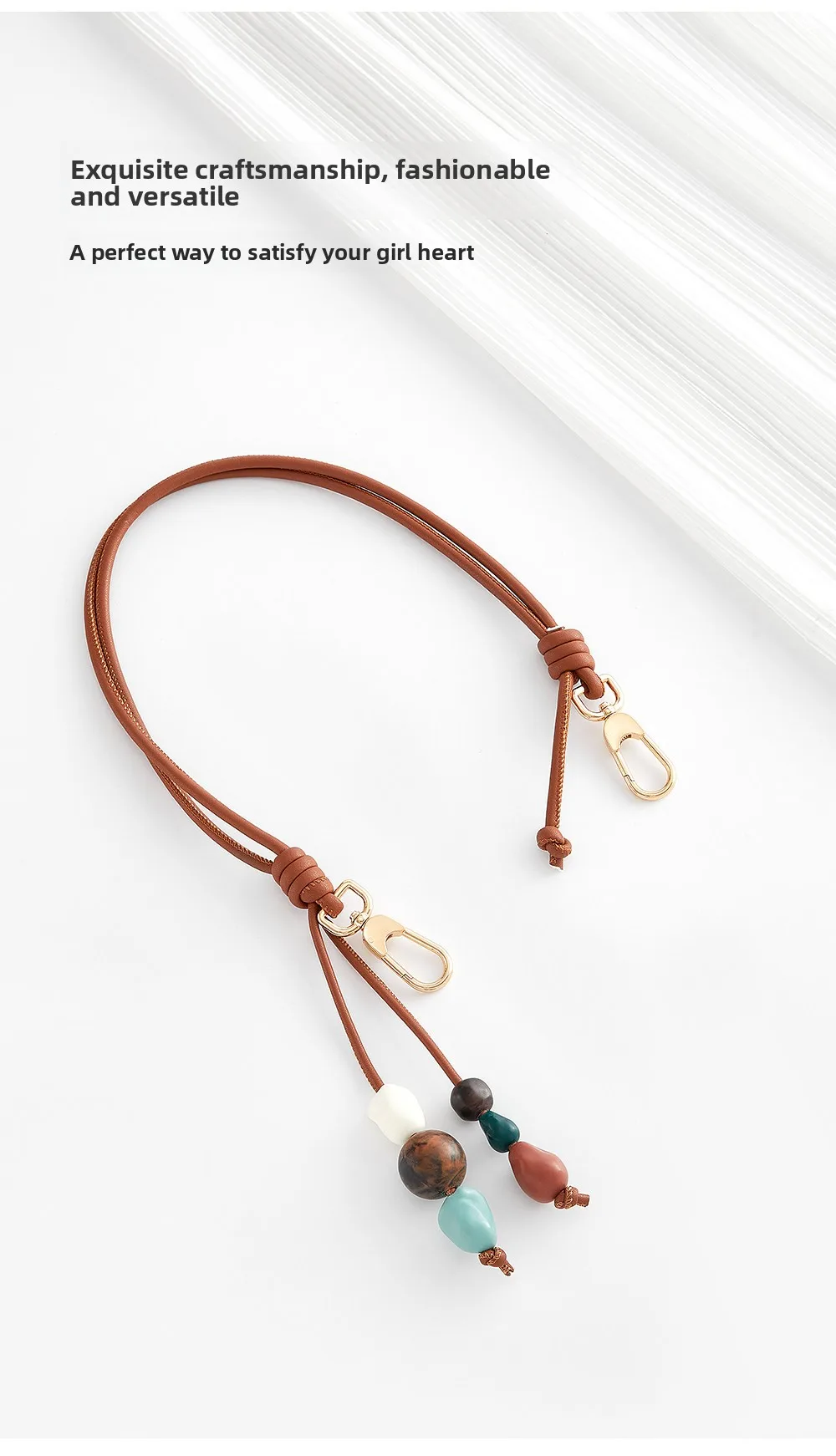 Straw Bag Beaded Shoulder Strap For Longchamp Durable Fashion Gift High-end Good Quality Bag Modification Bag Accessories