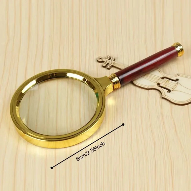 1 Metal Magnifying Glass, 3-5x High-Definition Handheld Magnifying Glass, Suitable for Reading, Science Experiments, Sunlight