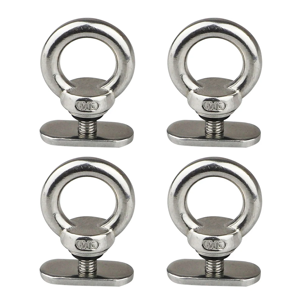 M6 Bolt Kayak Track Mount Kit 4 Pack Stainless Steel 316 Tie Down Eyelets For Canoe Boat Watercraft Kayak Track Eyelets Part