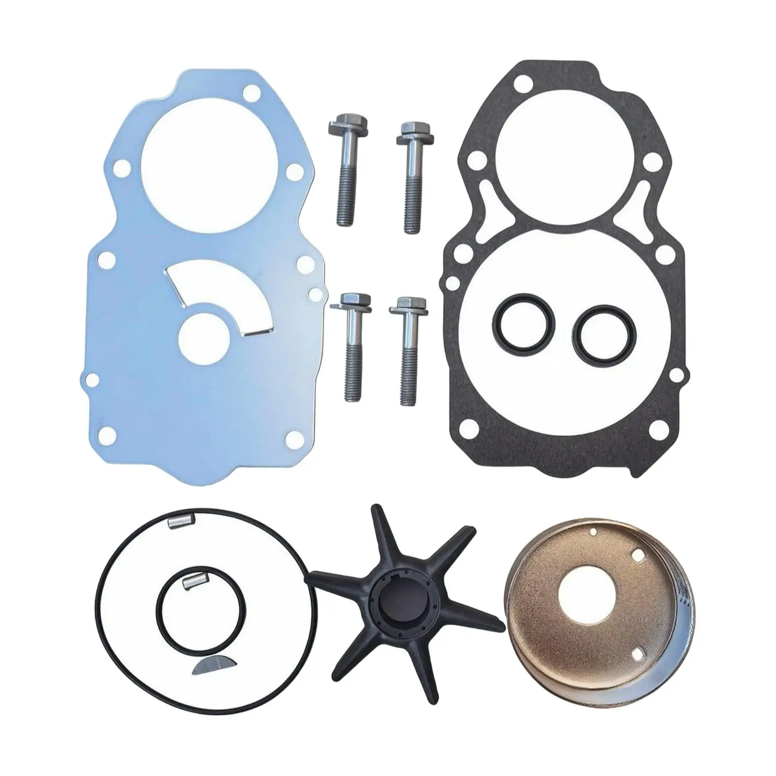 Boat Marine Water Pump Rebuild Kit Stainless Steel Impeller with O-rings Gaskets for Outboard 6JD-44315