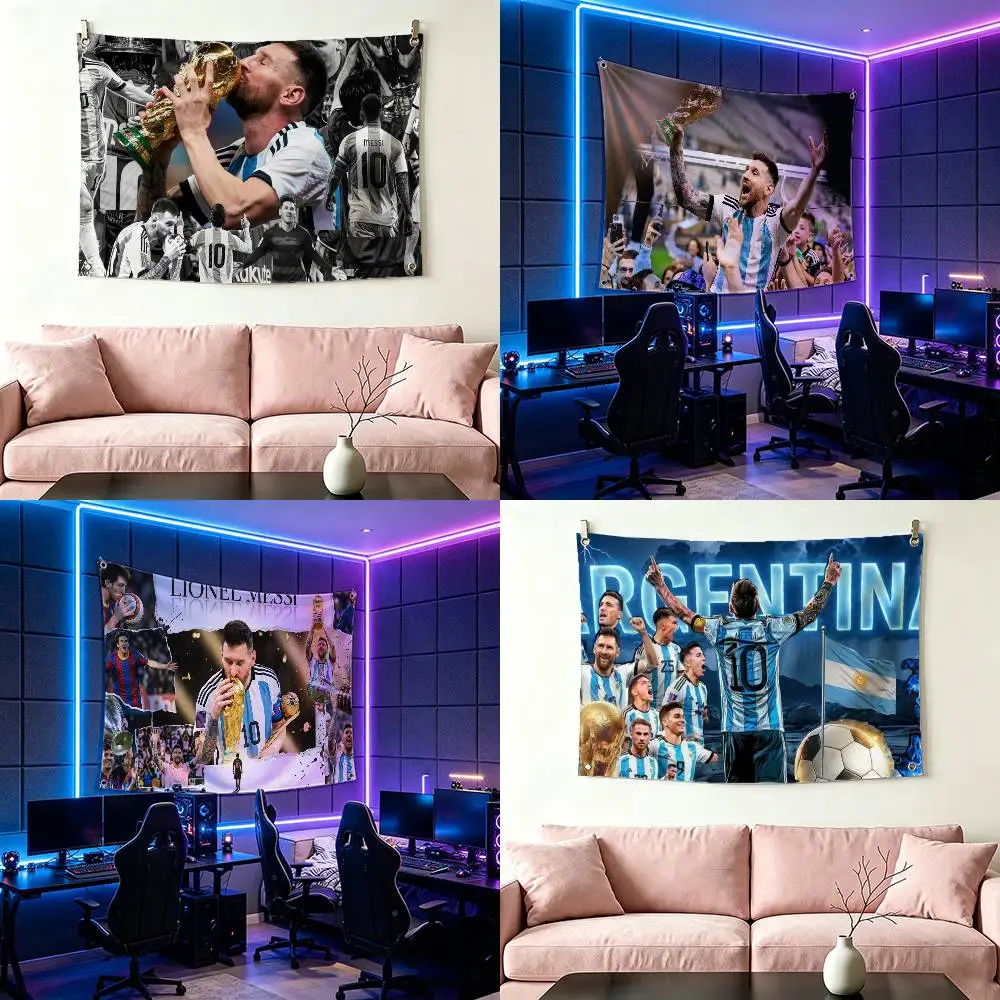 10 L-Lionel Messi Flags for Bedrooms Home Decor Items Outdoor Decors Garage Decoration Flaga