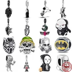 925 Sterling Silver Black Halloween Collection Pendans Hang Beads Diy Fit Original Pendant Charm Bracelet Necklace Women Jewelry