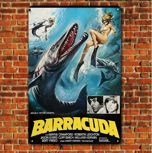 Barracuda Movie Metal Poster Tin Sign - Collectable Plate (Size 20x30cm, 8