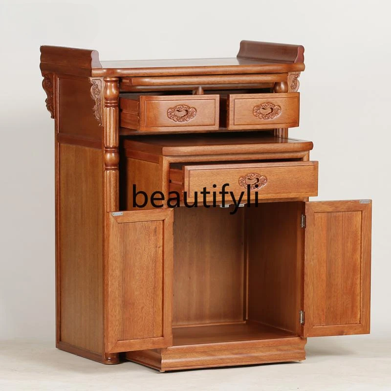 Solid wood table low cabinet clever head cabinet household incense case Buddha table living room table