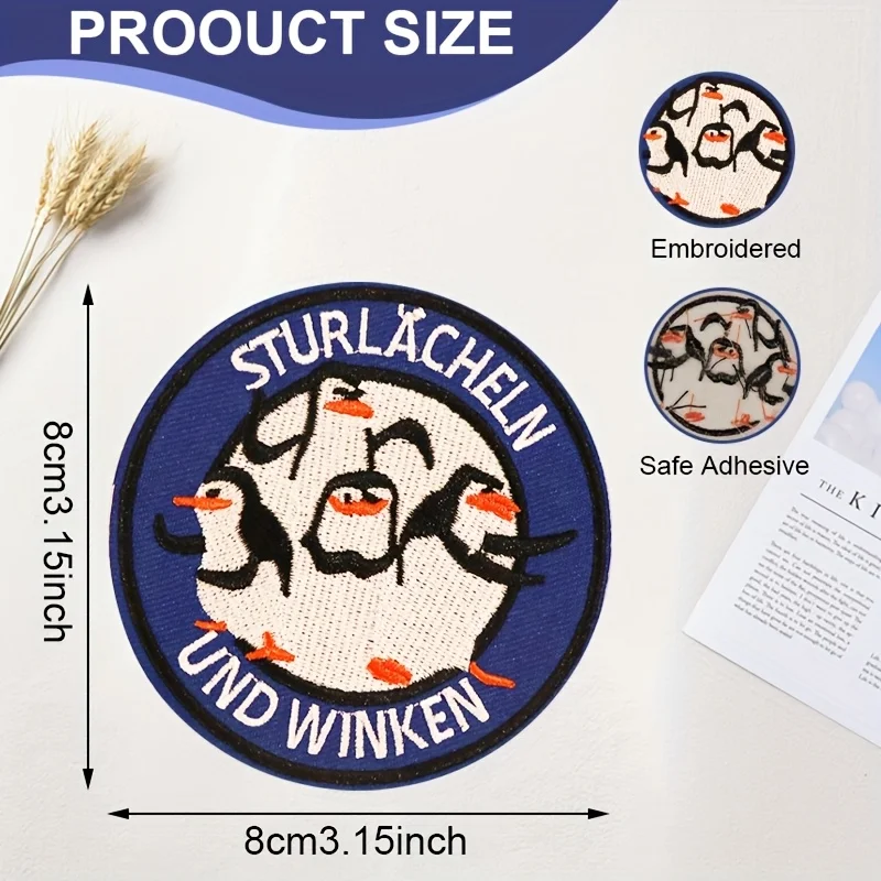 1Pc Fun Penguin Tactical Embroidered Iron-On Badge Patch - Sewable Durable Fabric, Suitable for Backpacks, Jackets, Hats