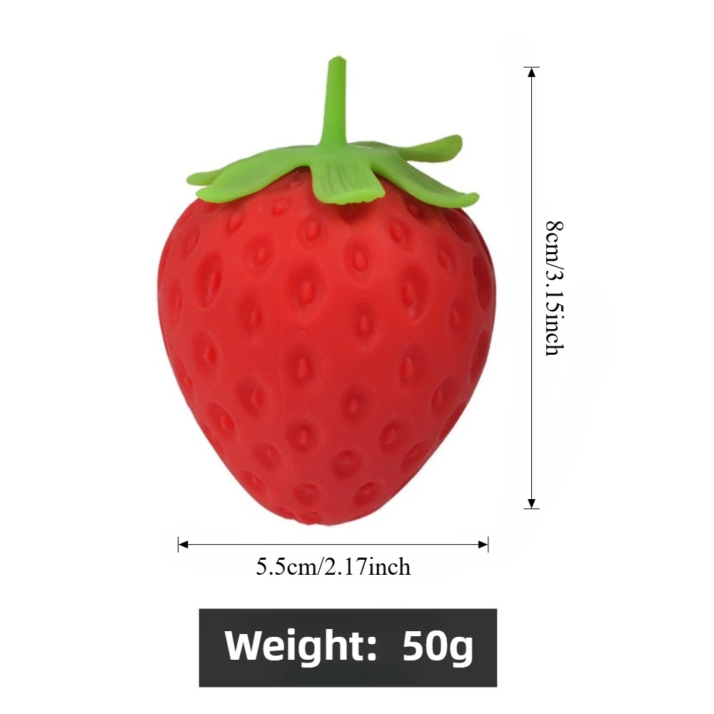 Bola antiestrés de fresa, juguetes blandos para adultos y niños, juguete para apretar de crecimiento lento, juguetes sensoriales antiansiedad para regalos de navidad