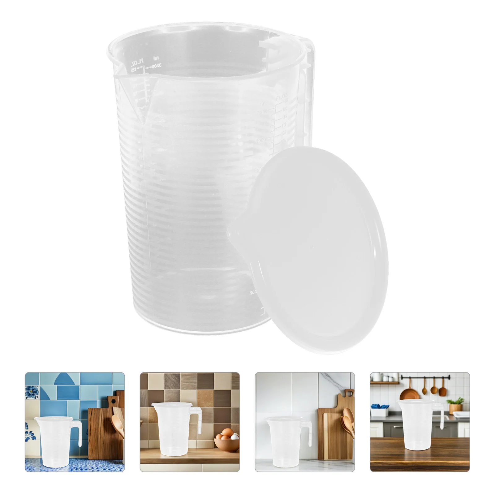 

2Pcs Plastic Measuring Pitcher 5L Large Capacity with Lid Clear Graduated Jug for Liquid Ingredients Mixing Kitchen Use