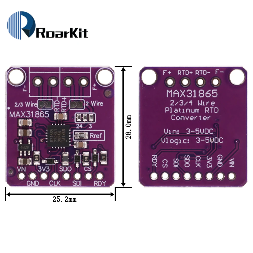 MAX31865 PT100 do PT1000 płyta konwertera RTD na-cyfrowy moduł wzmacniacza czujnika temperatury termopary 3.3V/5V dla Arduino — zdjęcie produktu 5