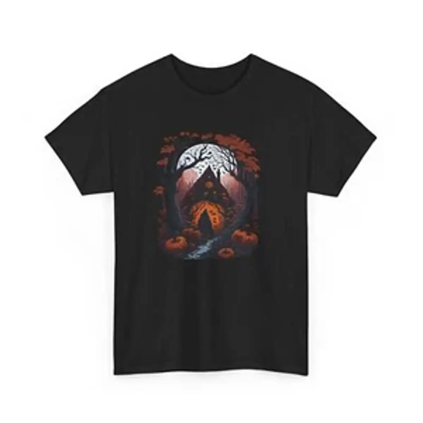 Haunted House T Shirt Spooky Ghost Paranormal Halloween vintage Washed Casual Soft Slightly streetwear graphic Versatile