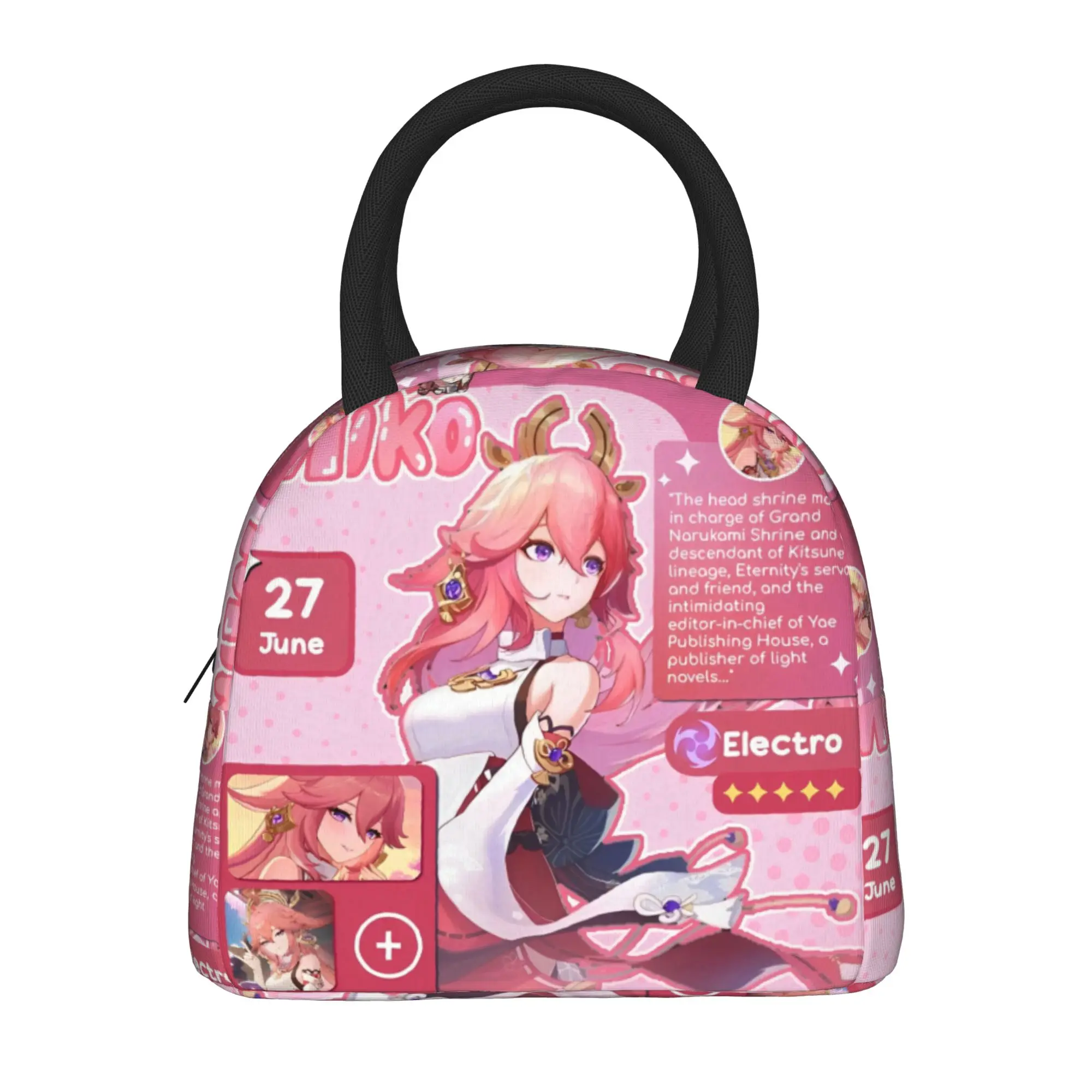 Insulated Lunch Bags yae miko genshin impact Product  Food Box Unique Design Thermal Cooler Lunch Box For Office