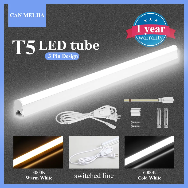 Led Tube Light T5 T8 Super Bright 220V Home Kitchen Cabinet Lamps Tube Bar 6W For Living Room Bedroom Closet Oprawa oświetleniowa