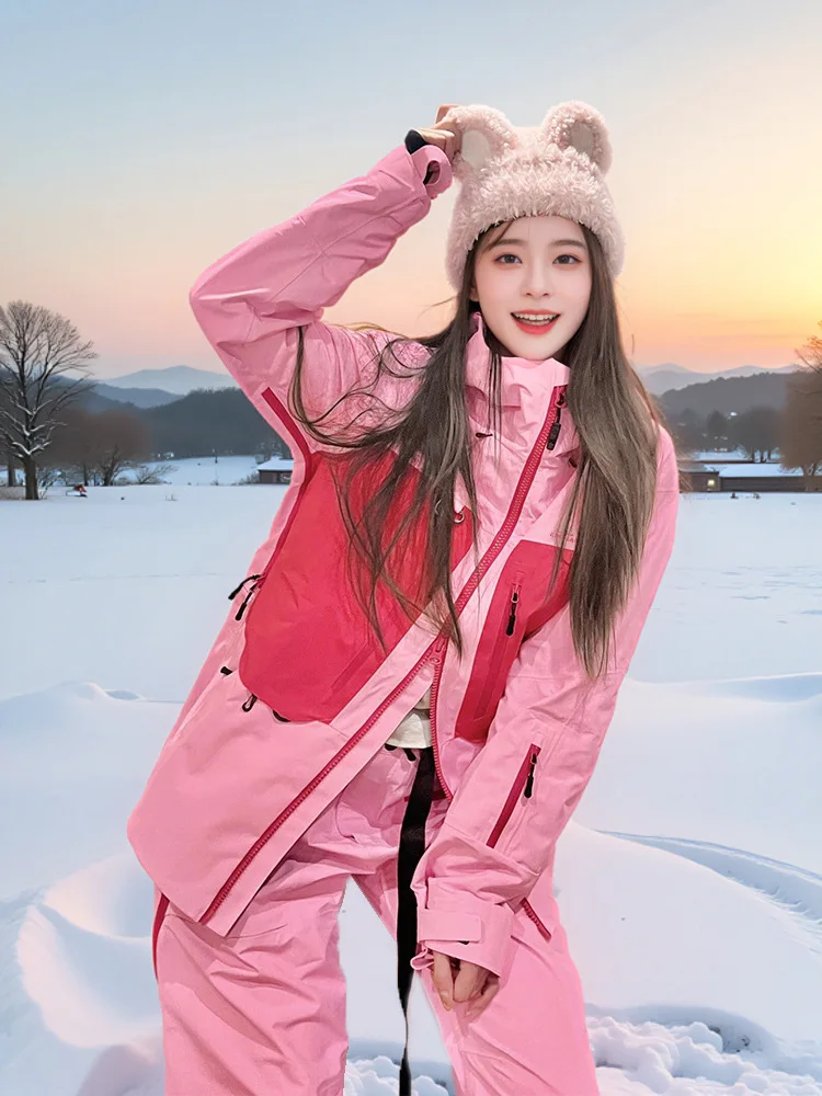 Professional Thickened Snowboard Outfit for Men Women Waterproof Windproof Thermal Hooded Ski Wear For Extreme Cold