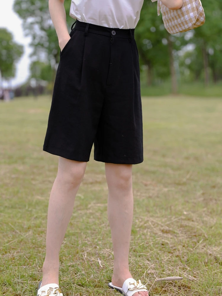 

High Waist Straight Leg Pants Silk-Like A-Line Casual 5-Length Women's Suiting Trousers Commute Sle Summer Collection